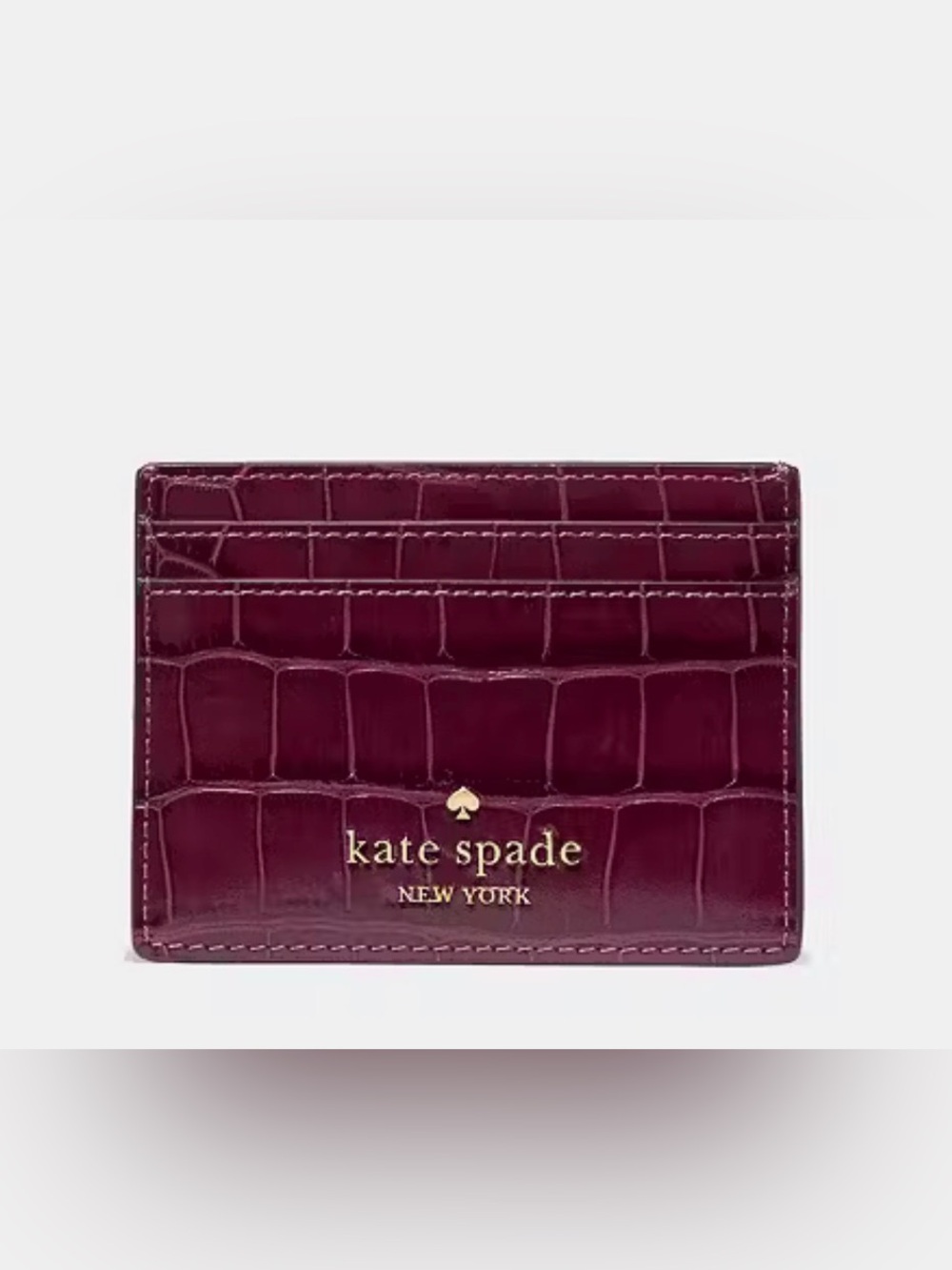 Kate Spade Croc Embossed Small Slim Card Holder